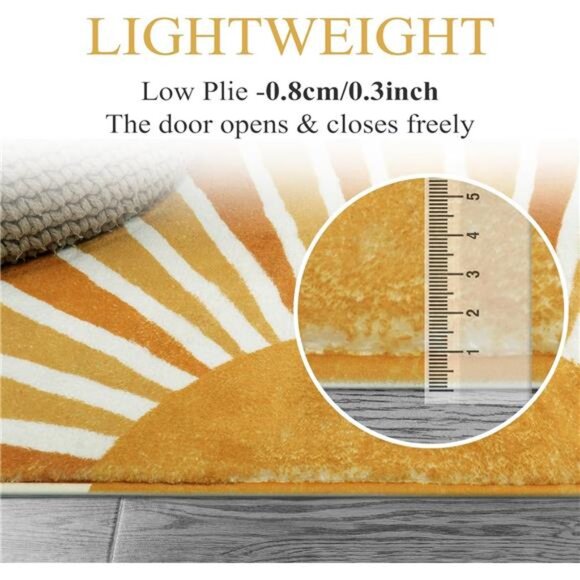 Boho Sun Print Area Rug Small Washable Rug Modern Abstract Non-Slip Accent - Picture 6 of 7